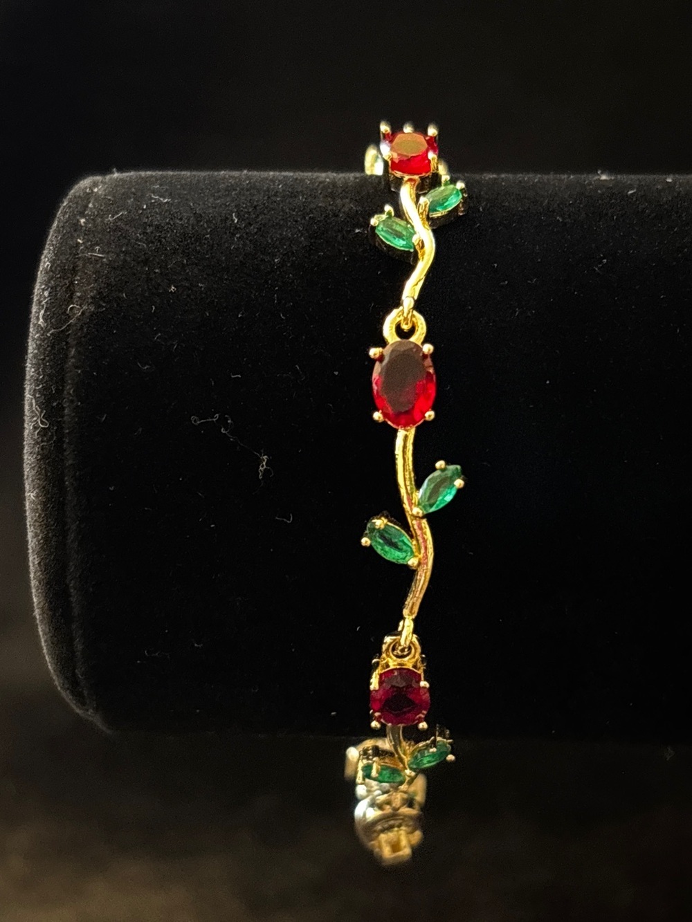 1.4mm Yellow Gold Rose-Inspired CZ Bracelet 8 in.